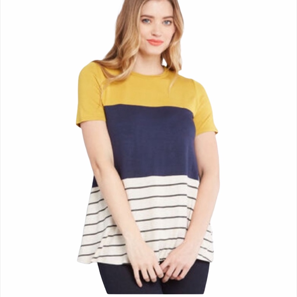ModCloth Colorblock Knit Top - Size Small - Picture 2 of 9